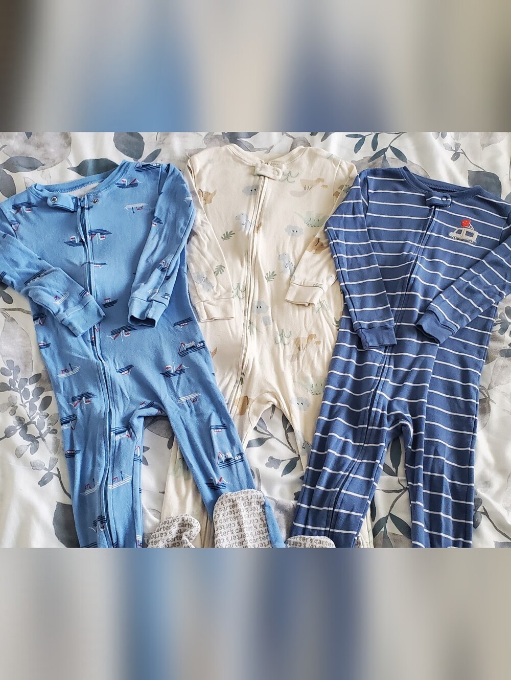 Carter's Baby Sleeper Bundle | 3 Zip-Up Footed Sleepers | Size 3T